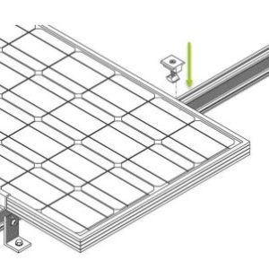 Solar panel mounting brackets for mounting to flat surfaces such as a roof or wall.